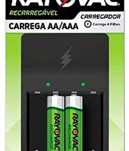 CARREGADOR DE PILHA AA/AAA C/ 2 PILHAS RAYOVAC
